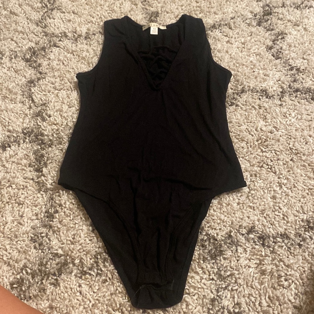 Black lace tank top body suit